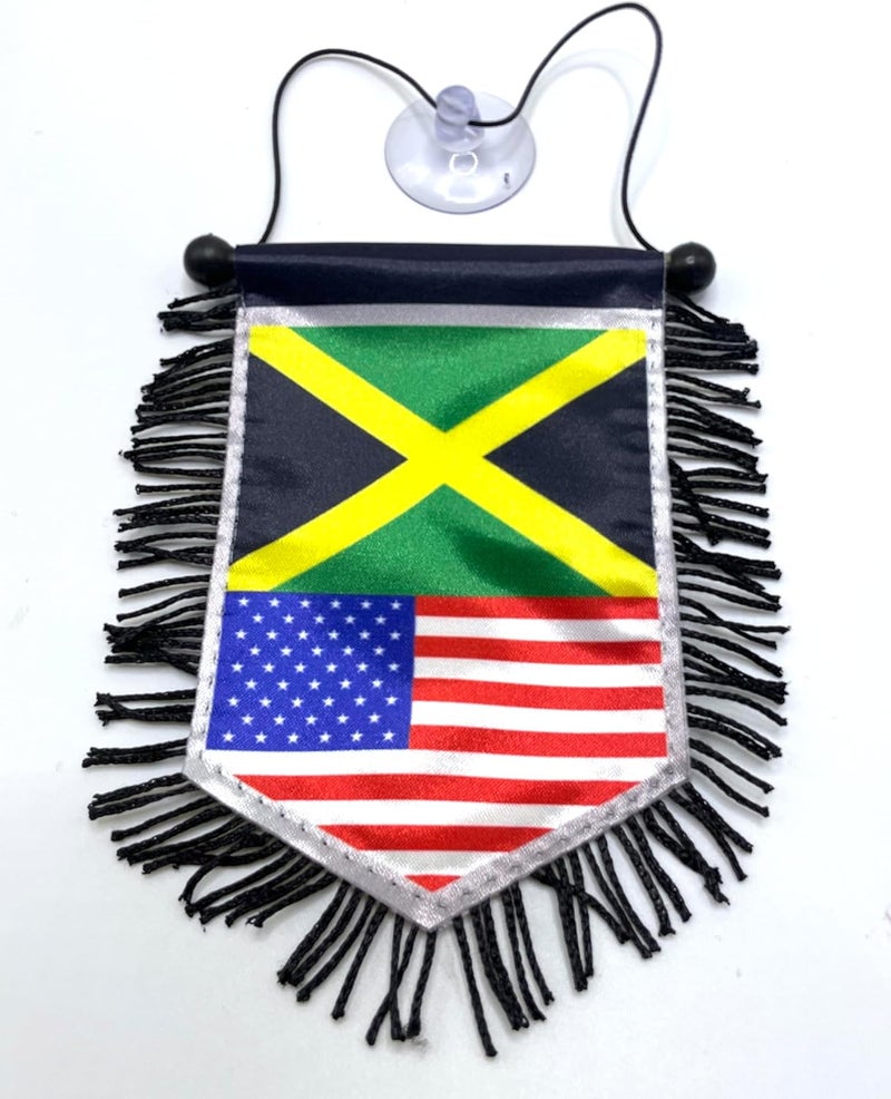 PRK 14 Jamaican American Flag for Car Accessories - Hanging Rearview Mirror Jamaica Flags decoration - Image 3